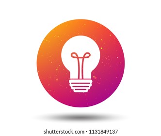 Light bulb icon. Lamp sign. Illumination technology symbol. Circle button with Soft color gradient background. Vector