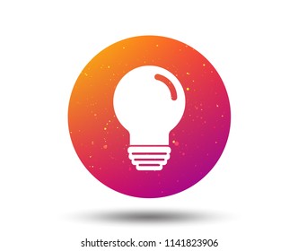 Light bulb icon. Lamp sign. Illumination technology symbol. Circle button with Soft color gradient background. Vector