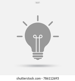 Light bulb icon. Lamp sign and symbol. Vector illustration.