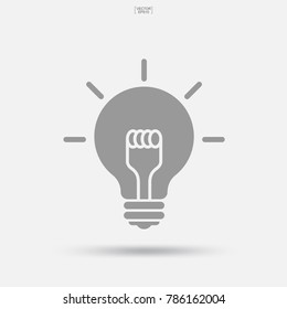 Light bulb icon. Lamp sign and symbol. Vector illustration.