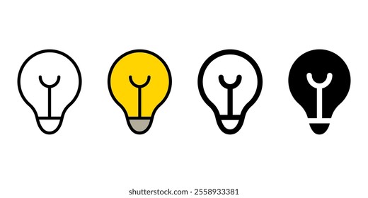 Light bulb icon. Lamp symbol. Idea sign. Electricity pictogram. Inspiration illustration.
