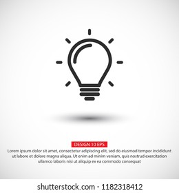 light bulb icon, lamp vector.