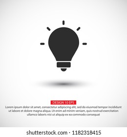 light bulb icon, lamp vector.