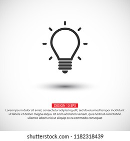 light bulb icon, lamp vector.