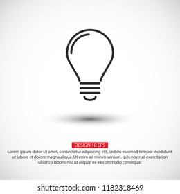 light bulb icon, lamp vector.