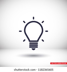Light bulb icon, lamp vector