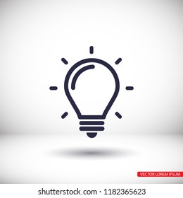 Light bulb icon, lamp vector