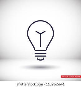 Light bulb icon, lamp vector