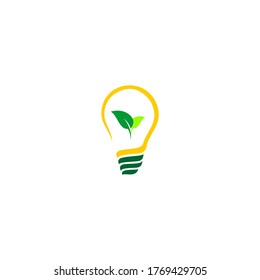 Light bulb icon with leaf concept design. good template for ecology electricity or environment design. also perfect for bulb energy saving logo.