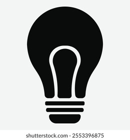 Light bulb icon, Lightbulb energy symbol Electric power vector illustration isolated on white background. Light Lamp Icon.
