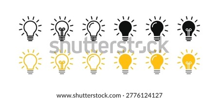 Light bulb icon. Lighting Electric lamp. Energy and thinking symbol. bright new solutions for problem solving. Creative idea and inspiration sign