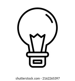 Icono de la bombilla. Diseño De Estilo De Arte De Línea Aislado En Fondo Blanco