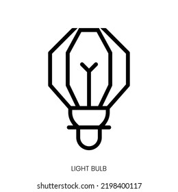 light bulb icon. Line Art Style Design Isolated On White Background