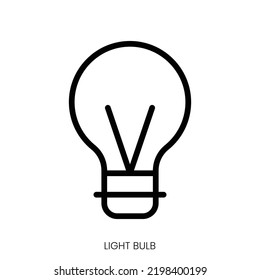light bulb icon. Line Art Style Design Isolated On White Background