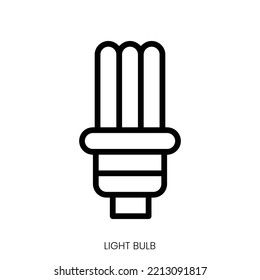 icono de la bombilla. Diseño De Estilo De Arte De Línea Aislado En Fondo Blanco
