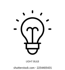 light bulb icon. Line Art Style Design Isolated On White Background