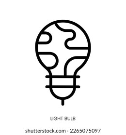 light bulb icon. Line Art Style Design Isolated On White Background