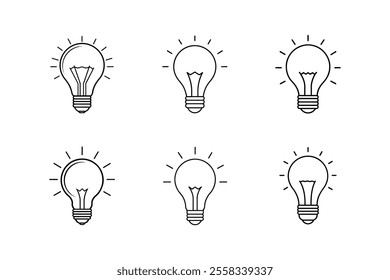 light bulb icon line art vector illustration