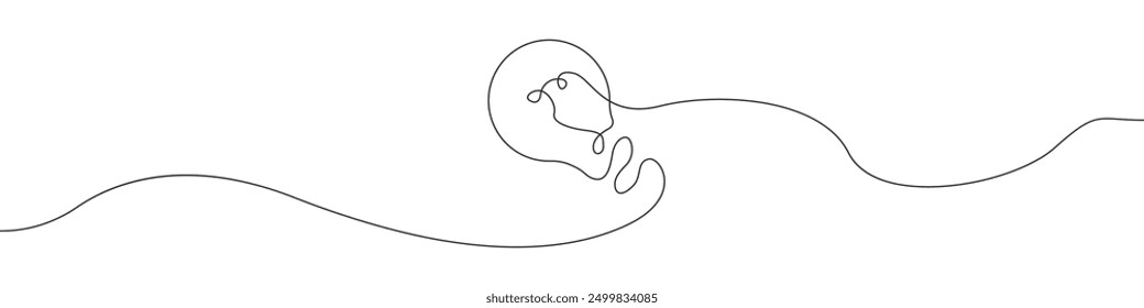 Light bulb icon line continuous drawing vector. One line Light bulb icon vector background. Light bulb icon. Continuous outline of a Light bulb icon.