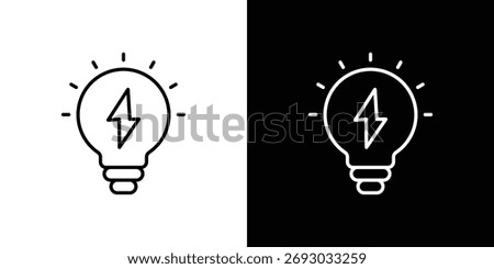 Light bulb icon. Line with editable stroke.