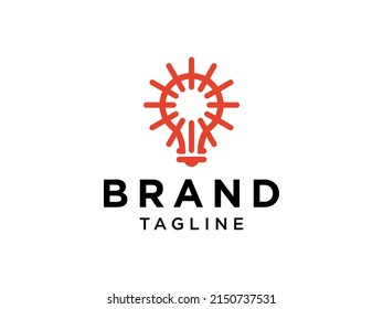 Logotipo eléctrico de la línea de iconos de la bombilla. Elemento de plantilla de diseño de logotipo de vectores planos.
