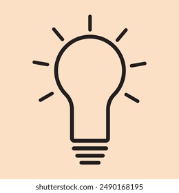 Línea de iconos de bombilla aislada en el fondo. Ideas Logo Concept design eps 10