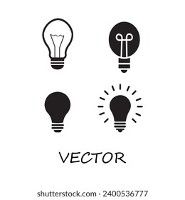 Light bulb icon. Line, solid and filled icon set, vector logo illustration. Different style icons set. Vector graphics..eps