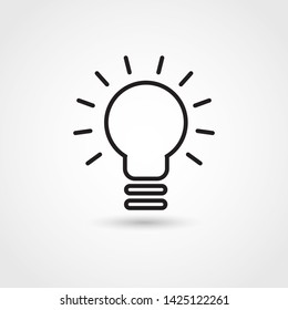 Light bulb icon with line style simple design