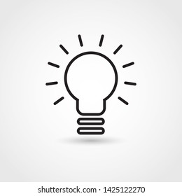 Light bulb icon with line style simple design