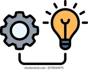 Light Bulb Icon Lineal Color Vector Illustration