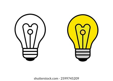 light bulb icon lineart vector illustration.