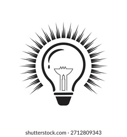 Diseño de logotipo de icono de bombilla. Símbolos y emblemas de bombillas. Símbolos de la idea.