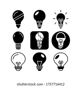 Light Bulb Symbol oder Logo einzeln auf Zeichen, Vektorgrafik - Sammlung hochwertiger, schwarzer Vektorsymbole
