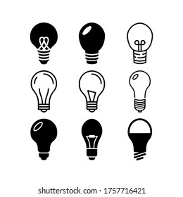 Icono de la bombilla ligera o logotipo símbolo de signo aislado ilustración vectorial - Colección de iconos vectoriales de estilo negro de alta calidad
