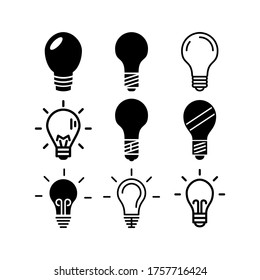 Icono de la bombilla ligera o logotipo símbolo de signo aislado ilustración vectorial - Colección de iconos vectoriales de estilo negro de alta calidad
