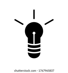 Icono de la bombilla ligera o logotipo símbolo de signo aislado ilustración vectorial - iconos vectoriales de estilo negro de alta calidad
