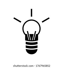 Icono de la bombilla ligera o logotipo símbolo de signo aislado ilustración vectorial - iconos vectoriales de estilo negro de alta calidad
