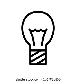 Icono de la bombilla ligera o logotipo símbolo de signo aislado ilustración vectorial - iconos vectoriales de estilo negro de alta calidad
