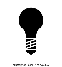 Icono de la bombilla ligera o logotipo símbolo de signo aislado ilustración vectorial - iconos vectoriales de estilo negro de alta calidad
