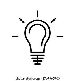 Light Bulb Symbol oder Logo einzeln auf Zeichen Vektorgrafik - hochwertige Vektorsymbole in schwarzem Stil
