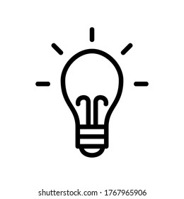 Icono de la bombilla ligera o logotipo símbolo de signo aislado ilustración vectorial - iconos vectoriales de estilo negro de alta calidad
