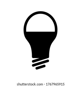 Icono de la bombilla ligera o logotipo símbolo de signo aislado ilustración vectorial - iconos vectoriales de estilo negro de alta calidad
