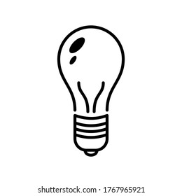 Icono de la bombilla ligera o logotipo símbolo de signo aislado ilustración vectorial - iconos vectoriales de estilo negro de alta calidad
