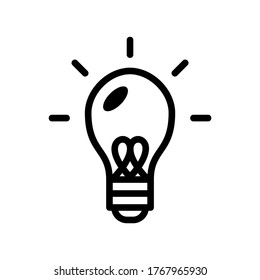 Icono de la bombilla ligera o logotipo símbolo de signo aislado ilustración vectorial - iconos vectoriales de estilo negro de alta calidad
