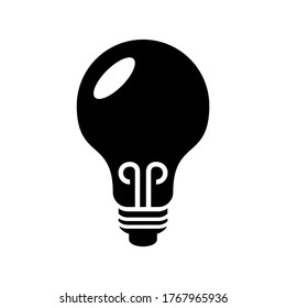 Icono de la bombilla ligera o logotipo símbolo de signo aislado ilustración vectorial - iconos vectoriales de estilo negro de alta calidad
