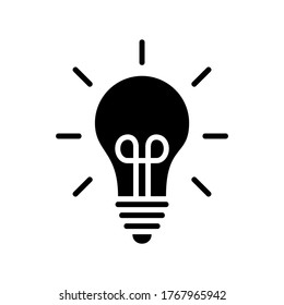 Light Bulb Symbol oder Logo einzeln auf Zeichen Vektorgrafik - hochwertige Vektorsymbole in schwarzem Stil
