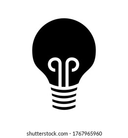 Icono de la bombilla ligera o logotipo símbolo de signo aislado ilustración vectorial - iconos vectoriales de estilo negro de alta calidad
