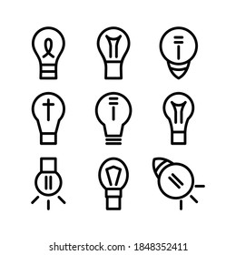 Glühbirnen-Symbol oder Logo einzeln auf Zeichen, Vektorgrafik - Sammlung von hochwertigen, schwarzen Vektorsymbol
