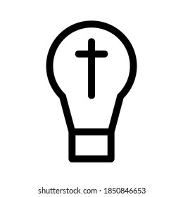 Icono de la bombilla de luz o logotipo símbolo de signo aislado ilustración vectorial - iconos vectoriales de estilo negro de alta calidad

