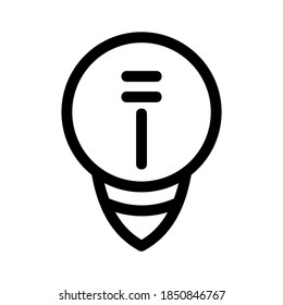 Glühbirnensymbol oder Logo einzeln auf Zeichen, Vektorgrafik - hochwertige Vektorsymbole in schwarzem Stil
